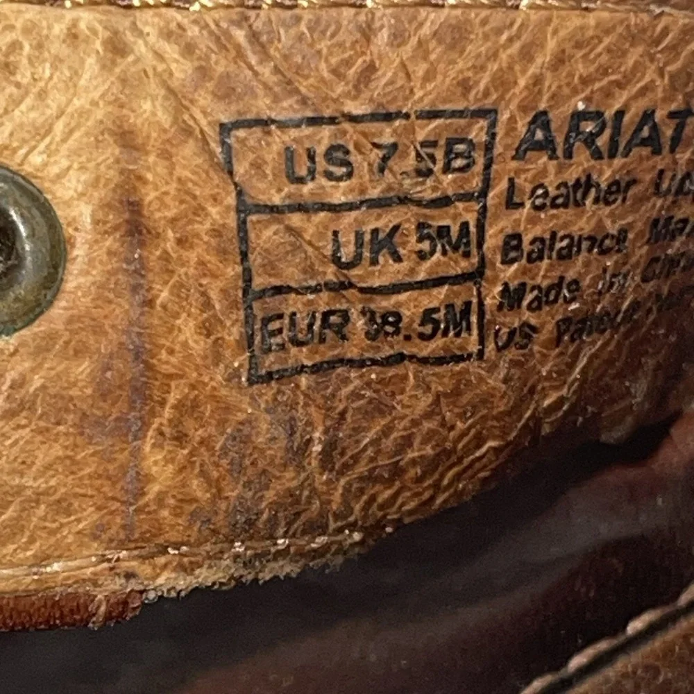 Ariat Shalimar Boho Brown Leather T-Strap Wedge Sandals Womens‎ 7.5 UK 5 EU 38.5